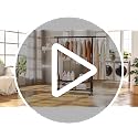 EAGMAK Black Heavy Duty Rolling Clothes Rack with 2 Shelves, Adjustable