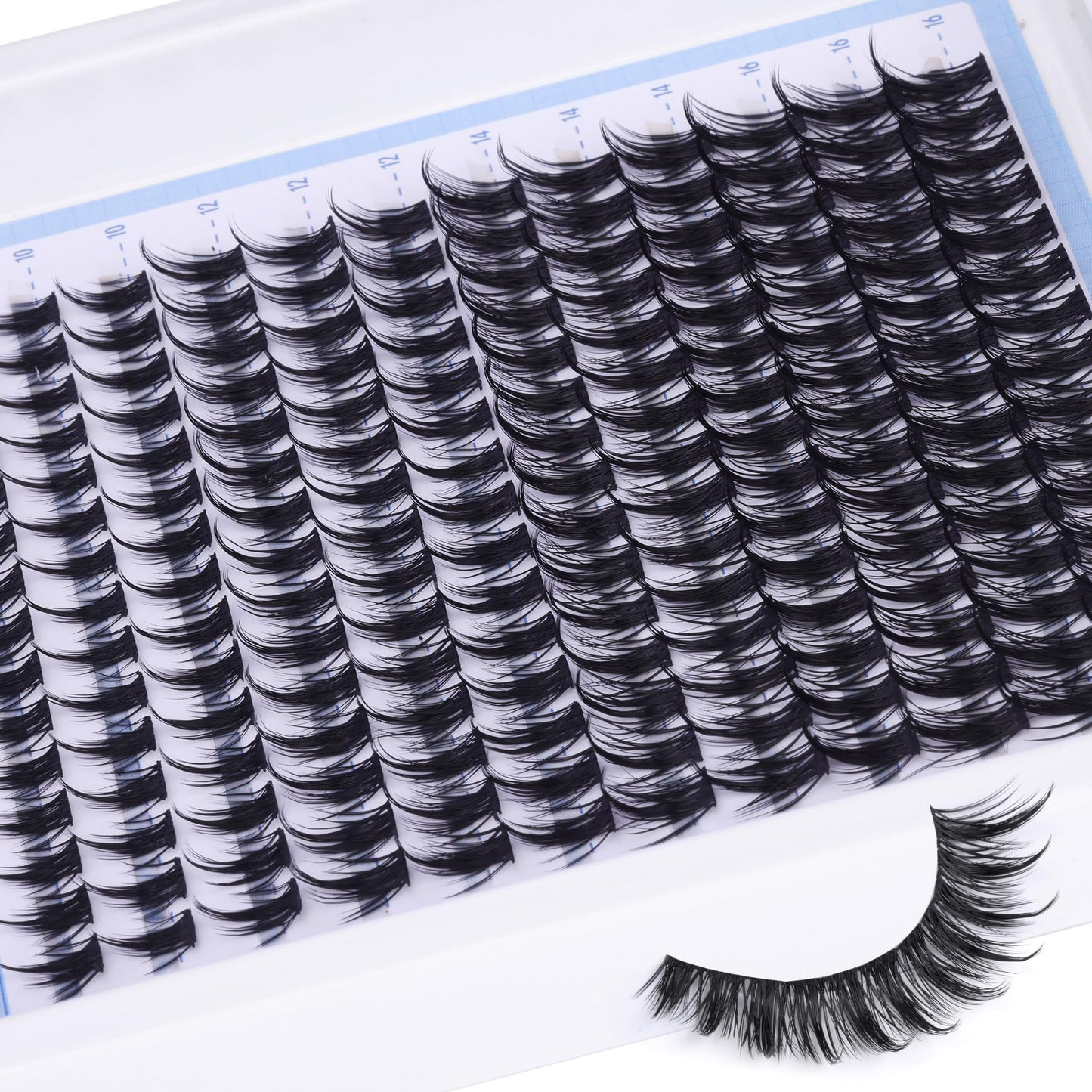 Fairy Lash Clusters Kit Manga Cluster Eyelash Extensions Kit Spiky Cluster Lashes Anime Individual Lashes Wispy Eyelash Clusters 10-16MM Natural Lash Extension Everyday DIY Lash Bond and Seal Kit