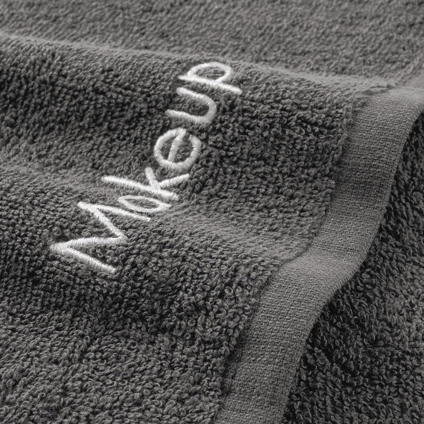 Arkwright Cotton Makeup Towels - 6 Pack, Soft FingerTip Washcloths for Bathroom & Artists, 11x17 in, Black