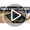 Pixel Game Rug for Kids and Teens - Green Grass Karst Cave, 86 x 63 Inches - Non-Slip, Washable Playroom Carpet