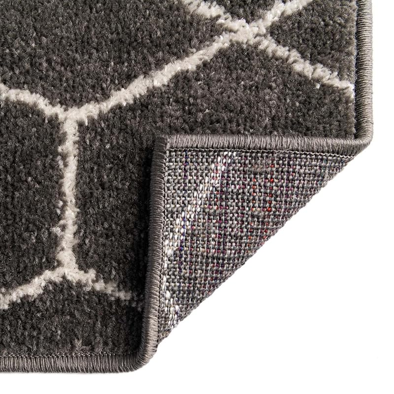 Unique Loom Trellis Frieze Area Rug - Geometric 6'1" x 9' Dark Gray/Ivory