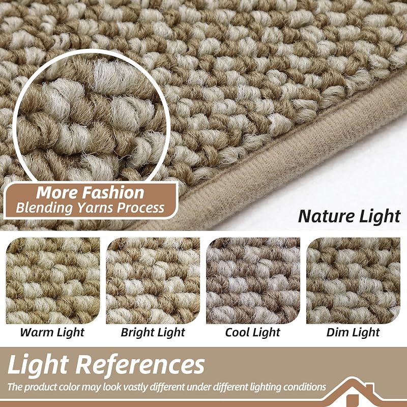 BEQHAUSE Light Beige Kitchen Runner Rug 24" x 84" Non-Slip Backing