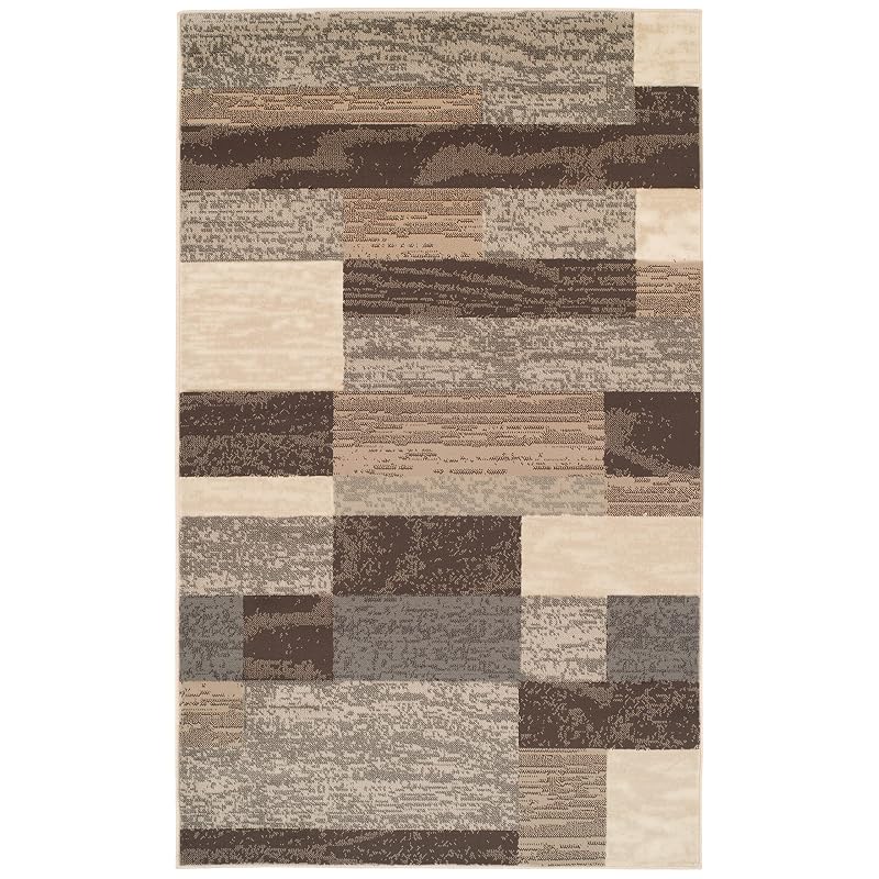 Slate 5'x8' Rockwood Geometric Indoor Area Rug - 0.31" Pile, 100% Polypropylene