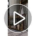 VASAGLE Gold Bar Cart with Mirrored Shelves, Wine & Glass Holders, 33.9"W