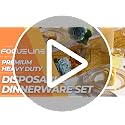 Disposable Dinnerware Set for 100 Guests - Gold Plastic Plates Cups Cutlery - Gold Dinnerware Set