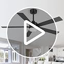 ZYD 2-Pack 42 Inch Black Ceiling Fans with Remote, No Light, Reversible DC Motor, Indoor & Outdoor