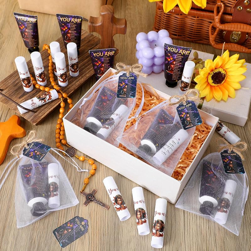24Pcs Christian Hand Cream & Lip Balm Gift Set - African American Variation