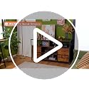 55 Inch TV Stand Dresser with LED Lights & Fabric Drawers - Black, Open Shelves