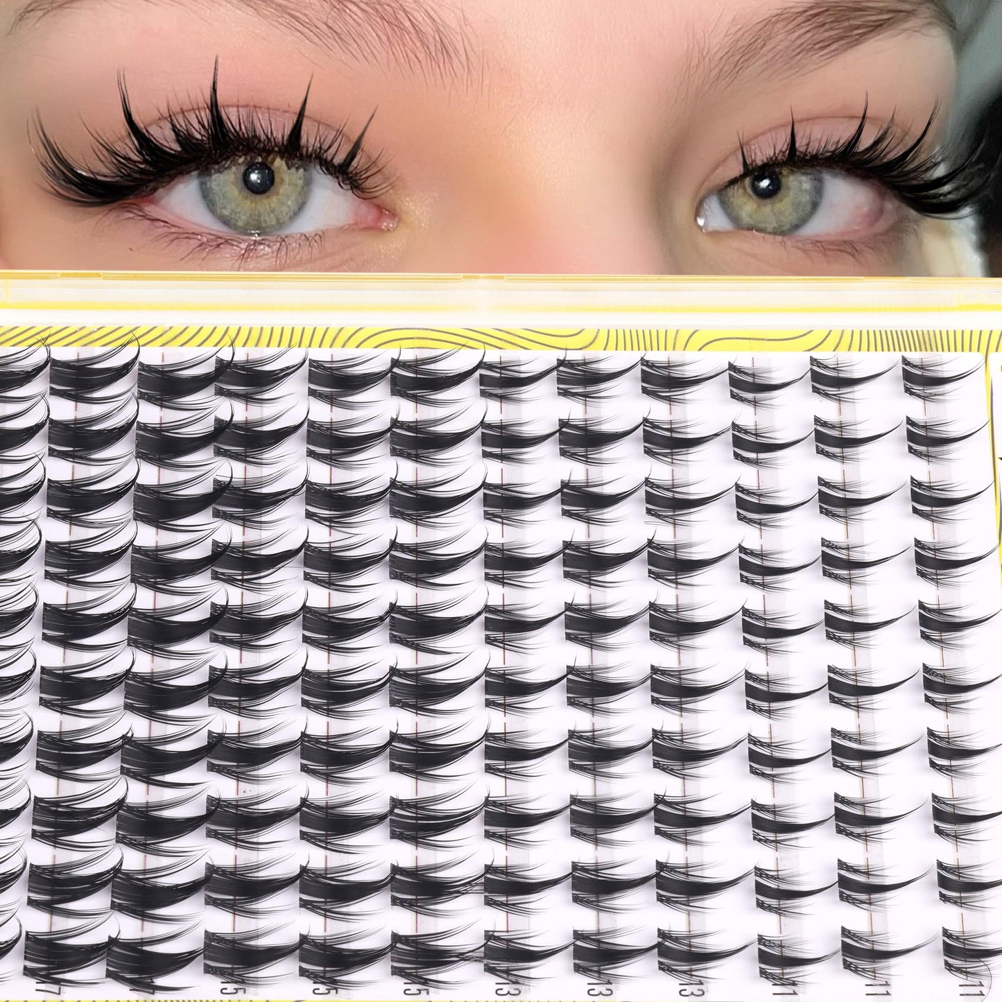 Manga Lash Clusters Anime Eyelash Clusters Spiky Individual Lash Extensions Natural Fairy Cluster Lashes 120 Pcs 11-17MM CC-Curly Cluster Eyelash Extensions Wispy DIY Lash at Home by Mavphnee