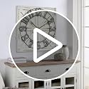 EMAX HOME 24-Inch White Square Farmhouse Wall Clock with Reversible Wooden Sign