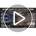 36-Inch Low Profile Ceiling Fan with Lights & Remote - White Flush Mount Modern Fan