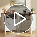 Farmhouse Nightstand with Charging Station and Storage - Dark Grey Wood End Table