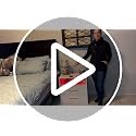 VASAGLE Nightstand with LED Lights & Charging Station - Cloud White, 2 Drawers