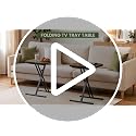 Kitstorack Black Folding TV Tray Tables Set of 2 No Assembly Rounded Metal Rims