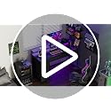 Huuger 47-Inch Black Gaming Desk with LED RGB Lights, 6 Drawers & Power Outlets