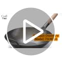 14-Inch Flat Bottom Carbon Steel Wok with Wooden & Steel Handles - Heavy Duty