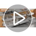 Seinloes 2 Pack Expandable Pull Out Cabinet Organizer 9-14 inches White, 21-inch Deep, No-Drill, Kitchen Storage