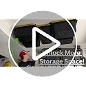 HANDT 6 Bins Garage Ceiling Storage Rack - Heavy Duty Overhead Shelving System, Connectable Metal Rails, Supports Up To 100 Lb, Black