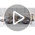 Vicrays Blue Ceramic Dinnerware Set for 4 - 12 Pieces, Service for 4