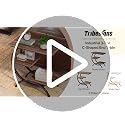 C-Shaped End Table - 3-Tier Rustic Brown Side Table for Living Room & Small Spaces - Set of 2 - Rustic Brown