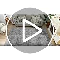 Large Fluffy Tie-Dyed Blue Area Rug Non-Slip Living Room Carpet 6x9