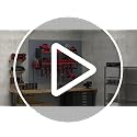 YYR Power Tool Organizer with Charging Station—Wall Mount, Surge Protected Power Strip, Red Shelf