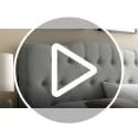 Full Headboard with Tufted Button Design - Faux Leather Upholstered Bed Frame in White