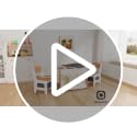 Kids Table and Chair Set - 4-in-1 Toddler Desk with Storage, White, 24.49 x 24.49 x 18.9 inches