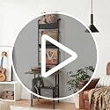 Record Player Stand with Vinyl Storage - Black & Brown, Holds Up to 200 Albums