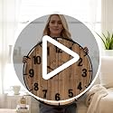 Large Rustic Farmhouse Wall Clock - 30 Inch Antique Wood & Metal Brown Variation