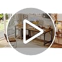 Rustic Brown 47.2 x 19.7 Inch Computer Desk with Power Outlets - Thick Desktop