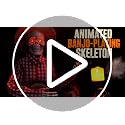 Halloween Animatronics Skeleton with Banjo - Sound & Light Activated Decor - Variation of Banjo Playing Skeleton