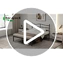 Queen Bed Frame with Headboard - 14 Inch Metal Platform Bed with Storage - Modern Black Finish - Easy Assembly, Noise-Free