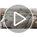 MooMee King Duvet Cover Set - Heathered Tannish Linen Grey | Washed Cotton Bedding