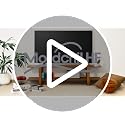 Walnut Bamboo TV Stand for Up to 65-Inch TVs Media Console with Storage