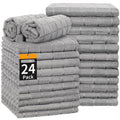 HOMERHYME Hand Towels for Bathroom, 24 Pack 25''*15'' Microfiber Grey Bath Hand Towels, Quick Dry Lint Free Soft Absorbent Bulk Washcloths Decorative Fingertip Towels for Hotel Travel Kitchen