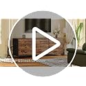 Huuger 9-Drawer Dresser with TV Stand, Rustic Brown, 47 Inch Storage Chest