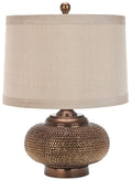 Safavieh Alexis 19" Table Lamp - Taupe Polyresin with Copper Finish