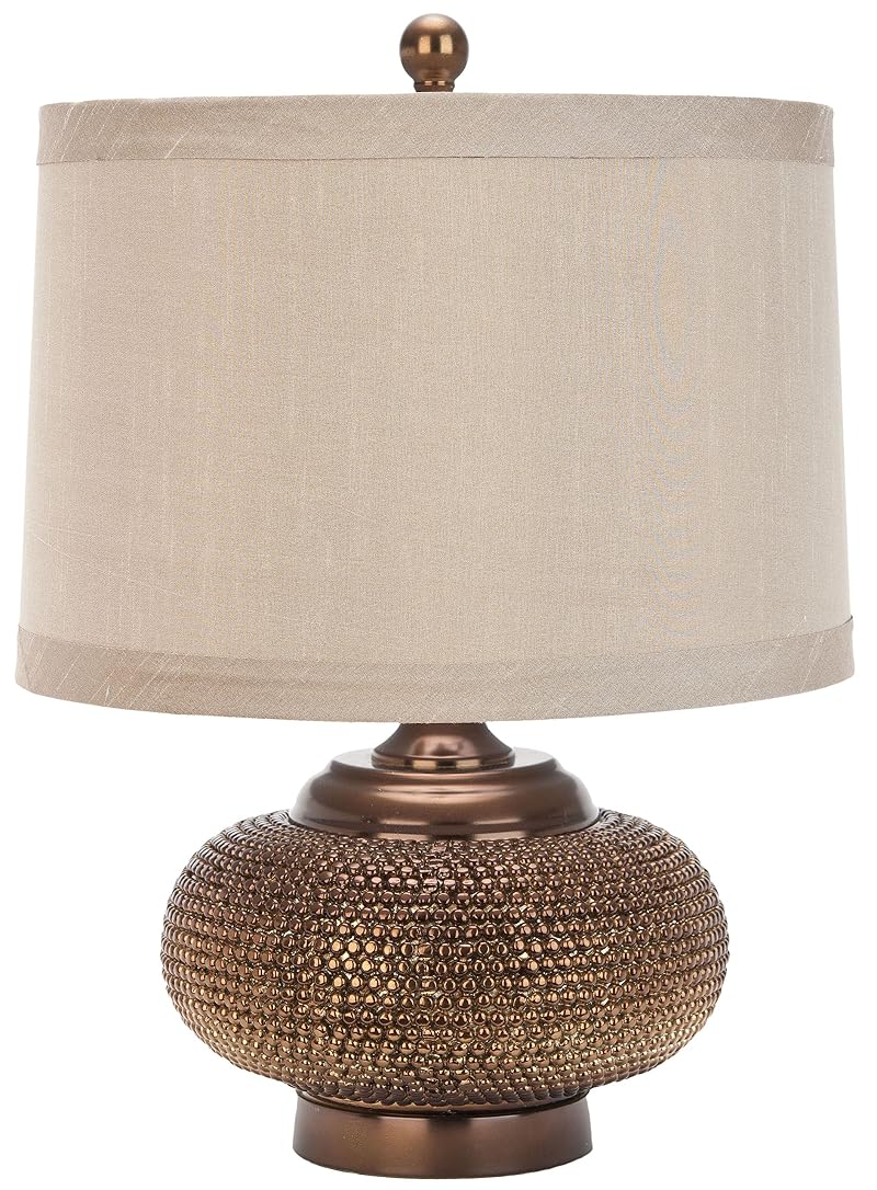 Safavieh Alexis 19" Table Lamp - Taupe Polyresin with Copper Finish