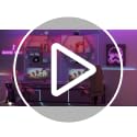 Large 39 Inch Gaming Floating Shelves with RGB LED Lights - Brown, 7.9"D