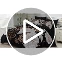 Black Floral Queen Bed in a Bag 7-Piece Comforter Set Botanical Bedding