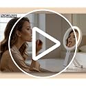 LED Lighted Makeup Mirror with 10X Magnification, 3 Light Modes, Rechargeable Vanity Mirror with Adjustable Stand