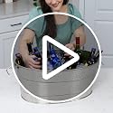 BREKX Heavy-Duty Stainless Steel Oval Beverage Tub for Parties, 25 Qt, Large