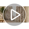 Cornucopi Linen Printed Curtains Set - 2 Panels 65x63 Inches for Elegant Windows
