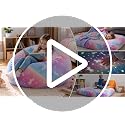 COMAX Rainbow Unicorn Kids Bean Bag Chair 3-in-1 Bed, 29.5"x29.5"x18.5" Multi-Color