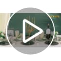 Green Plastic Dinnerware Set for 50 Guests - Gold Rim, 350 Pieces, Includes Plates Cups & Utensils