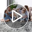 Black & Grey 8x10 Washable Area Rug for Living Room Bedroom Dining Room - Durable Faux Wool