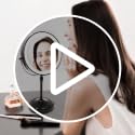 Erlingeryi 9-Inch Lighted Makeup Mirror with 1X/10X Magnification - Black, 10x Variant Included