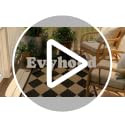 4' x 6' Checkered Outdoor Rug with Non-Slip Backing - Black & Brown