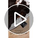 Brown Faux Cowhide Rug 4'7"x6'7" Semicircular Washable Non-Shedding